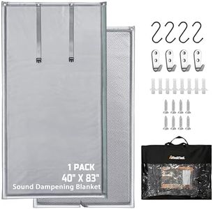 YeakThed Soundproof Curtains 40" x 83" Acoustic Sound Barrier Dampening Blanket for Doors & Windows, Noise Blocking Blackout Curtain, Use for Recording Studio Home Office, Gray