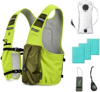 SAVIOR COOL Cooling Hydration Vest with 2L Water Bladder & 3 Cold Source, Lightweight Running Hydration Backpack for Men & Women, Breathable Hydration Pack for Hiking, Cycling & Outdoor Sports (Green)