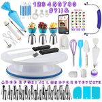 RFAQK 230PCs Cake Decorating Kit with Baking Supplies Cake Turntable, Piping Bags and Tips, Modeling Tools, Plunger Cutters, Cake Scrappers, Pastry Bags Cake Decorating Supplies