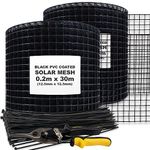Birdgo 2x 30m Black PVC Coated Solar Proofing Bird Mesh - Prevention Control Barrier to Stop Pigeons Nesting Under Roof Solar Panels