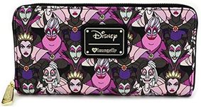 Loungefly Disney Villains Floral Allover Print ZIp Around Wallet