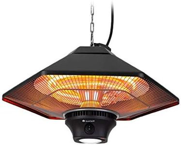 Blumfeldt Outdoor Infrared Patio Heater, Hanging Electric Heater with LED & Remote, IP34 Waterproof Heat Panel with 3 Temperature Settings for Garden & Gazebo