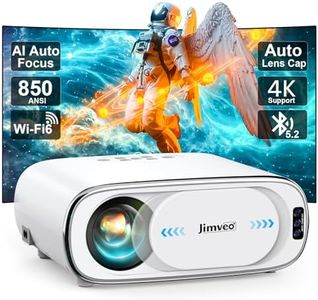 [AI Auto Focus+Auto Lens Cap]Outdoor-Projector 4K with WiFi 6 and Bluetooth:Upgrade 850 ANSI Native 1080P Jimveo Portable Projector, Auto 6D Keystone&Zoom,Home LED Movie Projector for Outdoor/Home Use