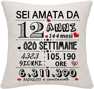 Bommex 12° Regalo di compleanno per ragazze 12 anni Copricuscino per figlia nipote sorella cugina bestie 12 anni Regalo per compleanno anniversario festa della mamma Natale(12)