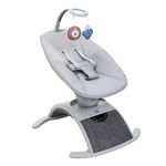 Chicco Comfy Wave Automatic Baby Bouncer / Swing with 3D Motion, For 0-6 months, Electric Rocker with 8 Soothing Movements & 5 Speeds, Adjustable Swing Cradle with Reclining Backrest, Vibration for Newborns & Infants with Toy Bar & Music, Touchscreen Display & Timer, (Upto 9 Kgs, Silver Spring Grey)