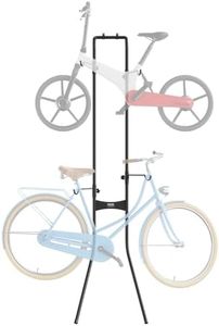 VEVOR 2 Bike Storage Rack, Free Standing Gravity Wall Vertical Bike Rack, Fully Adjustable Bike Rack Garage, Sturdy Steel & Easy Assemble, for Garage, Living Room, Shed, Holds Up to 90 lbs Black