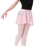 Bezioner Girls Women Ballet Wrap Skirt Women Chiffon Dance Costume With Adjustable waist tie Pink L