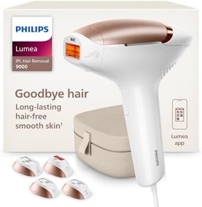 Philips Lumea 9000 Series IPL Hair Removal Device, Visible Permanent Laser Hair Reduction Done at Home, for Women & Men, SenseIQ Technology, 4 Attachments for Body, Face, Bikini & Underarms, BRI984/03