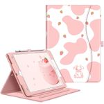 Fintie Case for iPad 9th / 8th / 7th Generation (2021/2020/2019) 10.2 Inch - [Corner Protection] Multi-Angle Viewing Stand Cover with Pocket & Pencil Holder, Auto Wake Sleep (Strawberry Cow)