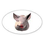 CafePress Lipstick Pig Oval Sticker Oval Bumper Sticker Car Decal