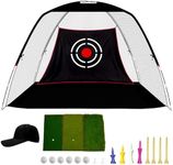 Galileo Golf Net Golf Hitting Nets Training Aids Practice Nets 10' (L) X7' (H) X6' (W) for Backyard Driving Range Chipping Net with Target Carry Bag Outdoor Sports