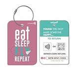 retreev™ Smart NFC & QR Code Luggage Tag: Secure Bag Retrieval, Identity Protection | Easy Setup | Supported by Airlines & Airports Worldwide - Eat Sleep Fly Repeat