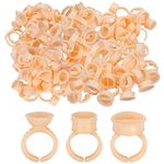 300Pcs Glue Rings Tattoo Ink Cups for False Eyelashes Extensions Disposable Eyelash Glue Holder Nail Art Tattoo Accessory