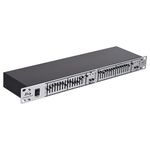 Btuty Audio Equalizer EQ-215 Dual Channel 15-Band Equalizer 1U Rack Mount 2-channel Stereo Graphic Equalizer Stereo Equalizer Graphic Equalizer (silvery)