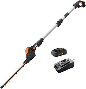 WORX WG252 20V 20" Cordless Hedge Trimmer, Reach Up to 12 Feet, Extended Pole, 180° Rotation Head, PowerShare – Battery & Charger Included