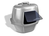 Van Ness Corner Enclosed Cat Pan, Silver, Large