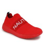 Nautica Women's Slip-On Sneakers - Comfortable Running Shoes, Stylish & Easy to Wear - Perfect for Everyday Wear, Red Mono, 6.5