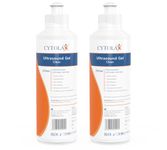 2X 250ml Cytolax Ultrasound Gel, Thick Clear | Conductive High Viscosity Clear Transmission Gel | Doppler Machine | Hypoallergenic Non Irritating Non Staining, UKCA CE Certified