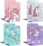 Zyners 8 Pieces Bookends, Metal Bookends for Shelves, Non-Skid Heavy Duty, Unicorn Cute Book Ends for Kids, Girls, Children(5.3 x 4 x 7.5 inches)