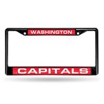 NHL Rico Industries Washington Capitals Black Black Laser Cut Chrome Frame 12" x 6" 12" x 6" Black Laser Cut Chrome Frame - Car/Truck/SUV Automobile Accessory