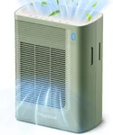 Trucozie Air Purifier for Home Large Room Bedroom Up to 1937 Ft² in 1 Hr With Double-sided Air Inlet, Air Quality and Light Sensors, HEPA Sleep Mode for Allergies, Dust, Pollen, Pet Hair, Green