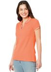 Wear Your Opinion Womens Premium Pique Polo Collar Neck T-Shirt (Carrot, Medium)