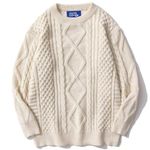 Aelfric Eden Women Sweater Vintage Cable Knit Sweater Casual Oversized Sweater Pullover