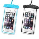 2 Pack Waterproof Phone Pouch Waterproof Phone Case Universal Underwater Phone Case Waterproof Case Cell Phone Dry Bag,Up to 7.2" for On Beach Pool(Black&Blue)