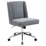 Vinsetto Ergonomic Computer Office Chair Task Desk 360° Swivel Modern Mid Back Rocking Chair for Home Study Bedroom, Adjustable Height Grey