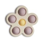 Mushie Press Toy | Push & Pop Bubble Sensory Fidget Toy | 10+ Months | Stress Relief Toy | 100% Food Grade Silicone and ABS Plastic | Flower Design (Soft Lilac/Pale Daffodil/Ivory)