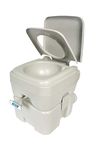 Camco 41541 Standard Portable Travel Toilet, Designed for Camping, RV, Boating And Other Recreational Activites (5.3 gallon), White