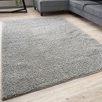 THE RUGS Living Room Rug - Shaggy Soft And Elegant Carpets For The Bedrooms And Kitchen, Easy To Clean, Many Different Sizes (200x290 cm, Grey)