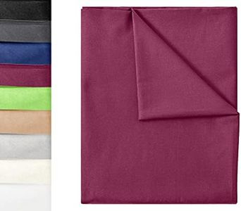 GREEN MARK Textilien Drap Plat de lit Classique | Drap de lit | Drap | Drap de Maison | Drap 100% Coton sans élastique Nombreuses Tailles et Couleurs Taille:180x275 cm, Bordeaux Rouge