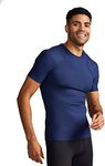 Tommie Copper Shoulder Support Shirt for Men, Posture Corrector Compression Shirt with UPF 50 Sun Protection