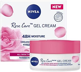 NIVEA Rose Care Gel Cream, 48-Hour Hydrating Face Cream for All Skin Types, Rose Water and Hyaluronic Acid Moisturizer for Face, Dermatologically-Tested Skin Care, 50mL