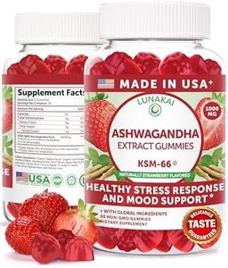 Lunakai USA Made KSM-66 Ashwagandha Gummies for Women & Men – Non-GMO Stress, Mood & Sleep Support Supplement, 60ct