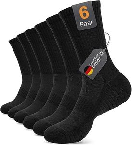 Alaplus Merino Calcetines Calcetines de lana al aire libre y senderismo profesional de lana merino Calcetines de senderismo Anti-Burbuja Calcetines Deportivos Senderismo Running, 3 Pares, Negro, 43-46