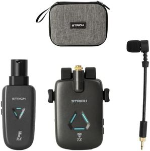 STRICH UHF Rechargeable Wireless Instrument Microphone System with Clip-on Transmitter & Receiver, 99ft Range, Reverb OTG Recording, for Trumpet, Trombone, Saxophone & Brass Instruments