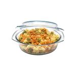 Simax Clear Glass Casserole | With Lid, Heat, Cold and Shock Proof, Made in Europe (2 Quart)