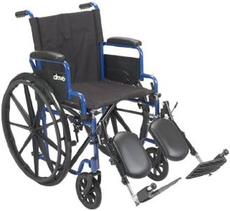 Drive Medical Blue Streak Wheelchair with Flip Back Desk Arms, Elevating Leg Rests, 18" Seat