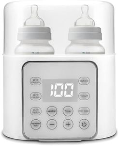 Baby Bottle Warmer, 9-in-1 Fast Milk Warmer with Timer for Breastmilk and Formula, Fast Baby Food Heater Accurate Temperature Control Fits 2 Bottles Breast Milk Warmer with Thaw, Steri-lizing, Keep Warm