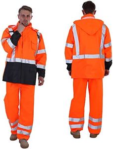 sesafety ANSI Class 3 High Vis Waterproof Reflective Rain Suit (Orange)