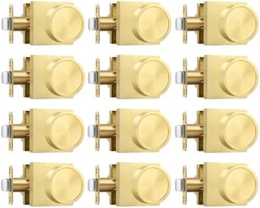 Goldenwarm Brushed Gold Door Knobs Passage, Closet Door Knob Zinc Alloy, Contemporary Gold Interior Door Knobs for Hallway, 12 Pack