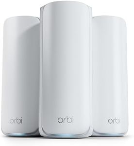 NETGEAR Orbi WiFi 7 Mesh System (770 Series) | Extend Coverage up to 8,000 sq. ft. | 100 Devices | Up to 11Gbps Speed | Tri-band Router + 2 Satellite Extenders (RBE773)
