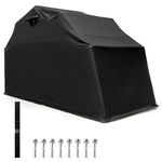 Tangkula Motorcycle Shed, Waterproof Motorcycle Garage with 600D Oxford Cover, Ventilation Window, Heavy Duty Motorcycle Storage for Motorbike, Scooter, Vehicles, 136" x 54" x 75"