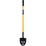 Round Point Shovel, Tempered Steel Blade, Fiberglass, Straight Handle