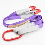 Vigtayue Lifting Slings Straps with Hooks - 3.3 FT, 4409LB Pounds Capacity, Polyester Bridle Sling, Heavy Duty Two Leg Rigging Strap for Engines, Cranes, Hoists, Truck