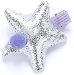 Kids Star Hair Clip - Silver/Purple x1