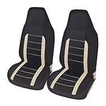 AUTOYOUTH Auto Car Front Seat Covers Bucket Seat Cover Automotive Universal Fit Seat Covers Car Chair Cover Sit Cover for Car Auto Parts Motor Trend Car Seat Accessories - Beige…