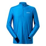 Berghaus Men's 24/7 Half Zip Long Sleeve Tech Baselayer T-Shirt, Turkish Sea, M